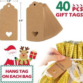 img 2 attached to Christmas Drawstring Gift Bags Tags Retail Store Fixtures & Equipment