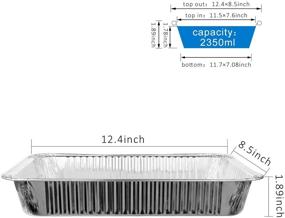 img 2 attached to 🍽️ 24-пакет прочных одноразовых фольгированных форм для выпечки, Fohuas глубокие половинные пароконденсовочные формы, морозильник и духовка удобные контейнеры для хранения пищи для выпечки, приготовления пищи, жарки и разогретые (12,5х8,5 дюйма)