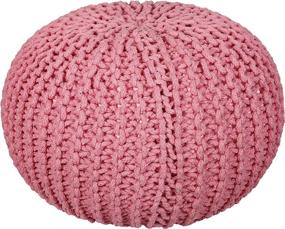 img 3 attached to 🎀 RAJRANG Boho Home Decor Pouf: Authentic Rajasthan-Inspired Ottoman Chair with Cotton Braid Cord Stitching - Pink, 20 x 14 Inches