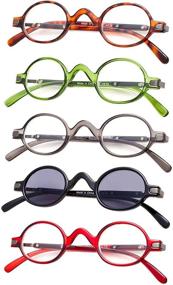 img 4 attached to 📚 Enhance Your Reading Experience with Gr8sight 5-pack Mini Oval Round Spring Temple Sunshine Readers