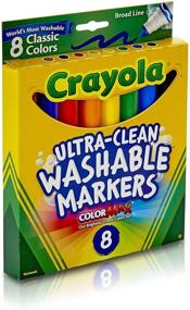 img 3 attached to 🖍️ Моющиеся маркеры: Crayola 8 Ct Broad Line - Яркие цвета и легкая смывка