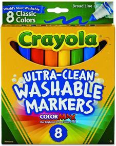 img 4 attached to 🖍️ Моющиеся маркеры: Crayola 8 Ct Broad Line - Яркие цвета и легкая смывка