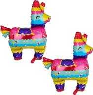 🎈 2 llama shaped jumbo mylar foil balloons - mexican fiesta themed party decorations for birthdays, baby showers, and celebrations - supplies & decor логотип