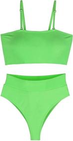 img 3 attached to Cutiefox Waistband Bandeau Bathing Suit - Women's Clothing