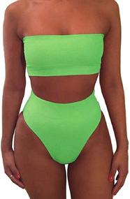 img 4 attached to Cutiefox Waistband Bandeau Bathing Suit - Women's Clothing