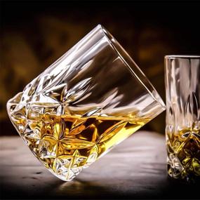 img 2 attached to Premium 11oz Whiskey Glasses Set of 4 - Perfect Gift 🥃 for Scotch Lovers! Old Fashioned Style Glassware for Bourbon, Rum, and More