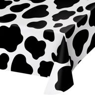 🐄 creative converting cow print plastic tablecover, 54x108 black and white - durable & stylish party decor logo