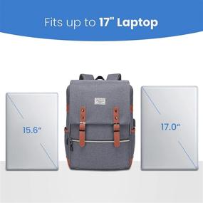 img 1 attached to 🎒 Modoker Slim Laptop Backpack 17 Inch with USB Charging Port, Water Resistant Vintage Business Bag for Travel, School, Work, Fashion Daypack Gifts for Women Men - Grey