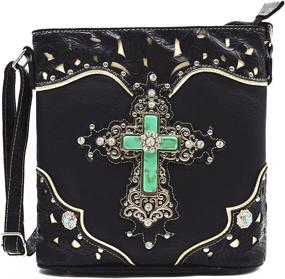 img 4 attached to Stylish Western Rhinestone Crossbody Shoulder Handbags & Wallets - For Fashionable Women's Shoulder Bags