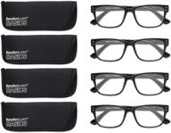 👓 readers.com fully magnified reading glasses: the mcnealy - 4 pairs of classic rectangle readers for both women and men logo