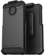 📱 encased moto z4 belt clip holster case - 2019 scorpio armor: ultra protective tough grip cover with holder (black) logo