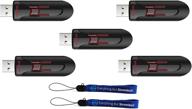 📸 sandisk 32gb glide 3.0 cz600 (5 pack) usb flash drive with high performance - includes (2) everything but stromboli (tm) lanyard logo