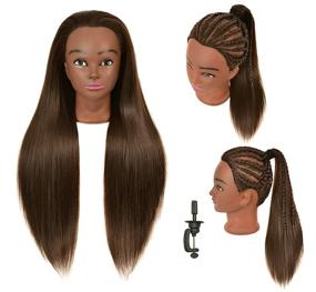 img 4 attached to RYHAIR 30 inch Real Human Hair Mannequin Head: Ideal for Cosmetology Training, Styling, Braiding, and More!