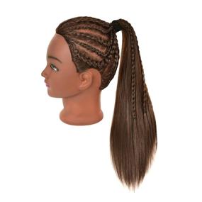 img 3 attached to RYHAIR 30 inch Real Human Hair Mannequin Head: Ideal for Cosmetology Training, Styling, Braiding, and More!