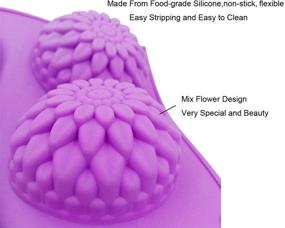 img 2 attached to 🌸 Kaqkiasiog 6-Cavity Silicone Soap Mold with Flower Shapes: Chrysanthemum, Sunflower, Cupcake Baking, Chocolate, Muffin & Pudding Pan - Handmade & Mild Bath Bombs Making - Flexible & Sturdy Tool