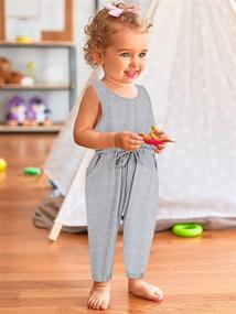 img 2 attached to Elastic Drawstring Floral Mermaid Harem Pants Jumpsuit with Side Pockets for Toddler Girls, Ages 2-9 Years