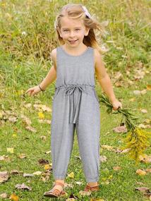 img 1 attached to Эластичные брюки с цветочным рисунком в стиле русалки с кулиской и боковыми карманами для девочек-малышек 2-9 лет.