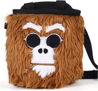 🐒 climbing in style: monkey chalk bag - cool animal edition for rock climbing logo