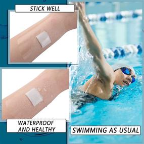 img 1 attached to 💧 Transparent Film Dressing Clear Waterproof Bandages – 50 Pieces, Round Shower Patch Shield Tattoo Tape Wrap Protection Supplies (4 Inch)