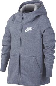 img 4 attached to Стильная и комфортная: толстовка NIKE Sportswear с полной молнией "Heather" для одежды девочек.