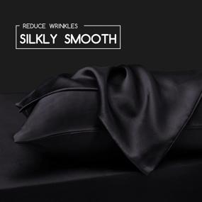 img 1 attached to 🌙 Enhance Hair and Skin Health with MR&HM Satin Pillowcase - 2 Pack, Queen Size, Black - Silk Satin Pillow Cases for a Silky Smooth Experience!