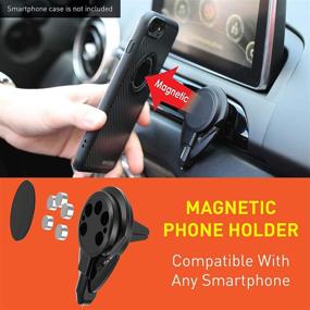 img 3 attached to Ztylus Stinger Car Phone Holder with Emergency Escape Tool: Universal Air Vent Magnetic Cell Phone Mount, Spring Loaded Window Breaker, Seat Belt Cutter, Cradle Stand (Black)