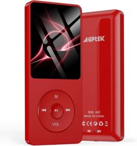 img 4 attached to 🎧 AGPTEK A02 8GB MP3 Player, Lossless Sound with 70 Hours Playback, Supports up to 128GB, Red