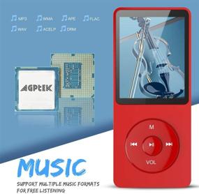 img 1 attached to 🎧 AGPTEK A02 8GB MP3 Player, Lossless Sound with 70 Hours Playback, Supports up to 128GB, Red