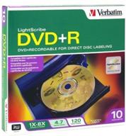 📀 verbatim lightscribe dvd+r media - pack of 10 logo