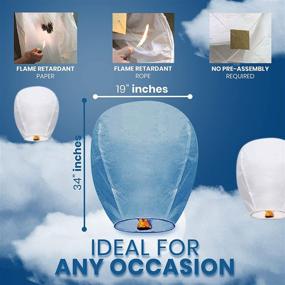 img 3 attached to 10-Pack 100% Biodegradable Paper Lanterns for Sky Release - Perfect for Birthdays, Parties, New Years, and Memorial Ceremonies