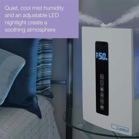 img 1 attached to Lasko LA10008 UH300: Dual Mist Humidifier with Humidistat, Timer, and Quiet Operation - Ideal for Baby Nursery, Bedroom, Kids, Large Room, and Home - 4.9L Tank, No Filter, White