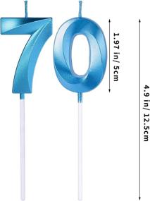 img 3 attached to 🎂 Blue 70th Birthday Candle for Cakes - Number 70 Glitter Cake Topper for Anniversary, Wedding, and Party Decorations