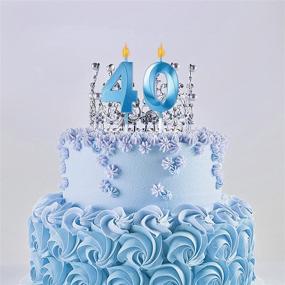 img 2 attached to 🎂 Blue 70th Birthday Candle for Cakes - Number 70 Glitter Cake Topper for Anniversary, Wedding, and Party Decorations