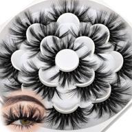 heyalice 25mm dramatic mink eyelashes: 3d fluffy, long, high volume crossed false lashes - pack of 7 pairs, soft & reusable logo