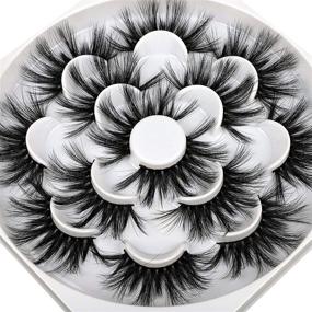 img 2 attached to HeyAlice 25mm Dramatic Mink Eyelashes: 3D Fluffy, Long, High Volume Crossed False Lashes - Pack of 7 Pairs, Soft & Reusable