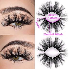 img 3 attached to HeyAlice 25mm Dramatic Mink Eyelashes: 3D Fluffy, Long, High Volume Crossed False Lashes - Pack of 7 Pairs, Soft & Reusable