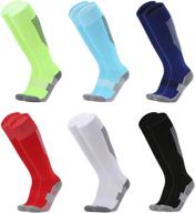 🧦 vwu unisex knee high athletic soccer football tube socks for adults and children with double stripes logo