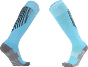 img 1 attached to 🧦 VWU Unisex Knee High Athletic Soccer Football Tube Socks for Adults and Children with Double Stripes