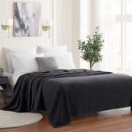 🛏️ sweethome collection: 100% fine cotton blanket - luxurious, breathable & stylish design | full/queen, waffle weave black - soft, comfortable & all-season warmth logo