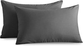 img 3 attached to 🛏️ Microfiber Pillowcase Pack of 2 - ALEXANDRA'S SECRET HOME COLLECTION Soft and Comfortable Pillow Cases with Zipper (Standard, Dark Grey)