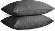 🛏️ microfiber pillowcase pack of 2 - alexandra's secret home collection soft and comfortable pillow cases with zipper (standard, dark grey) логотип