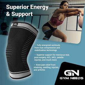 img 1 attached to 🏋️ Optimal Gym Needs: Compression Knee Sleeve for Enhanced Knee Support, Knee Sleeve, Compression Knee Brace for Men and Women Aiding Knee Pain, Sports Knee Brace, Athletic Knee Sleeve, Compression Sleeve in Black and Blue