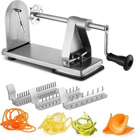 img 2 attached to 🥦 MITBAK Premium Stainless Steel Spiralizer Vegetable Slicer - Heavy-Duty 3-Blade Zoodle Maker for Zucchini Spaghetti, Salad, Low Carb, Paleo, Vegan, and Pasta - Enhanced Stability with Suction Base for Non-Slip Usage