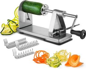 img 4 attached to 🥦 MITBAK Premium Stainless Steel Spiralizer Vegetable Slicer - Heavy-Duty 3-Blade Zoodle Maker for Zucchini Spaghetti, Salad, Low Carb, Paleo, Vegan, and Pasta - Enhanced Stability with Suction Base for Non-Slip Usage