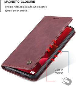 img 1 attached to 🍷 Premium Wine Red Samsung Galaxy S20 FE 5G Wallet Case with Card Holder & Kickstand - Stylish Magnetic Leather Flip Case for 6.5 Inch Samsung Galaxy S20 FE 5G