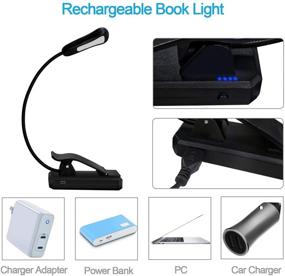 img 1 attached to Rechargeable Book Light - Versatile Reading Lights for Bedtime with Adjustable Brightness and Colors - Perfect for Kids, Travel, and Office Use