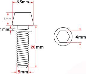 img 1 attached to 🚲 20pcs M5x20mm Steel Allen Hex Tapered JooFn Bolts with Washers for MTB Bike Bicycle Stem