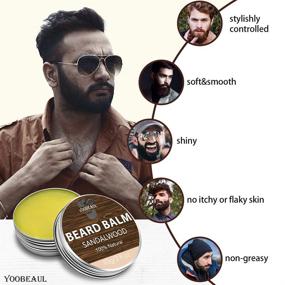 img 1 attached to 🧔 YOOBEAUL Beard Balm - Sandalwood Scent, Argan & Jojoba Oils, Styles, Strengthens & Softens Beards, Anti-Itch & Dandruff, Promotes Healthy Growth, All Natural - 2 Oz