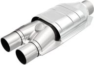 🚘 magnaflow 94007 universal catalytic converter - stainless steel, 2.5in inlet, 2.0in outlet, 16in length, o2 sensor-less - standard grade replacement, federal/epa compliant logo