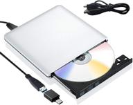 📀 внешний blu-ray cd dvd привод высокой скорости - usb 3.0 и usb c типа | совместим с macbook, windows 7/8/10 пк | воспроизведение 3d, запись-проигрыватель rw логотип